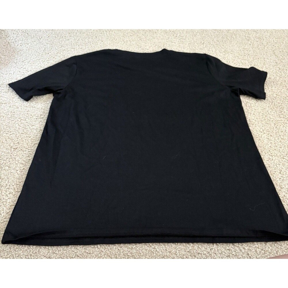 Black Cat Heartbeat Graphic T-Shirt Women’s Plus Size 2XL Cat Lover Short Sleeve - Picture 2 of 4